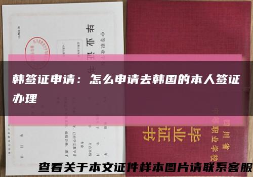 韩签证申请：怎么申请去韩国的本人签证办理缩略图