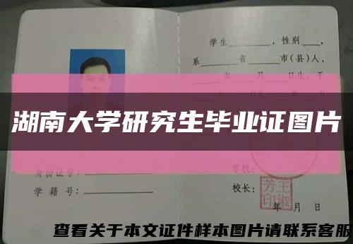 湖南大学研究生毕业证图片缩略图