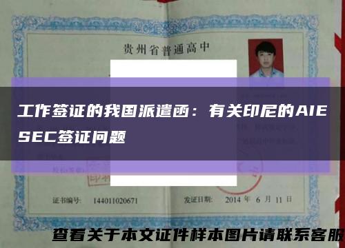 工作签证的我国派遣函：有关印尼的AIESEC签证问题缩略图