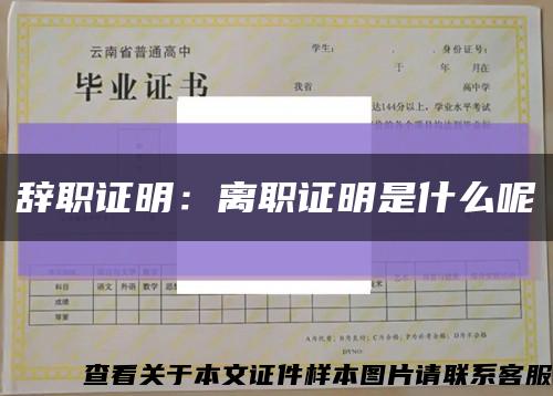 辞职证明：离职证明是什么呢缩略图