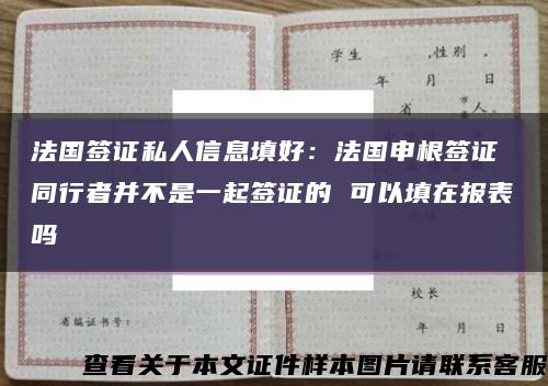 法国签证私人信息填好：法国申根签证 同行者并不是一起签证的 可以填在报表吗缩略图