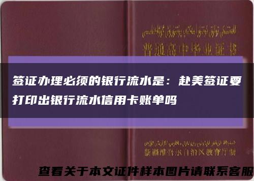 签证办理必须的银行流水是：赴美签证要打印出银行流水信用卡账单吗缩略图