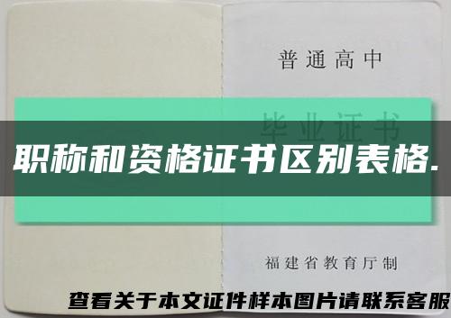 职称和资格证书区别表格.缩略图