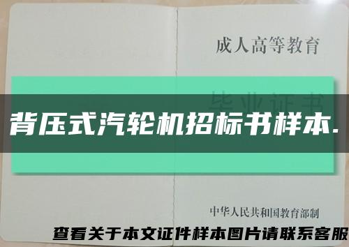 背压式汽轮机招标书样本.缩略图