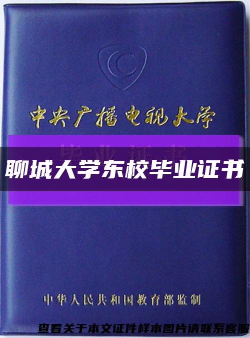 聊城大学东校毕业证书缩略图
