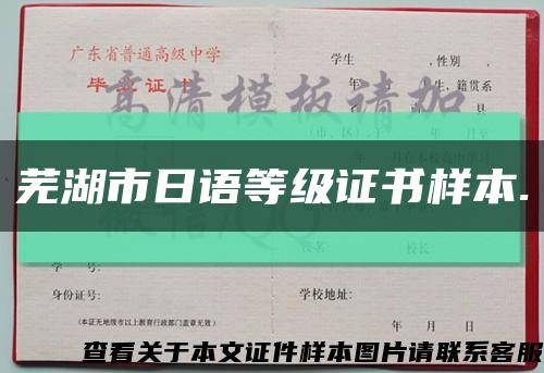 芜湖市日语等级证书样本.缩略图