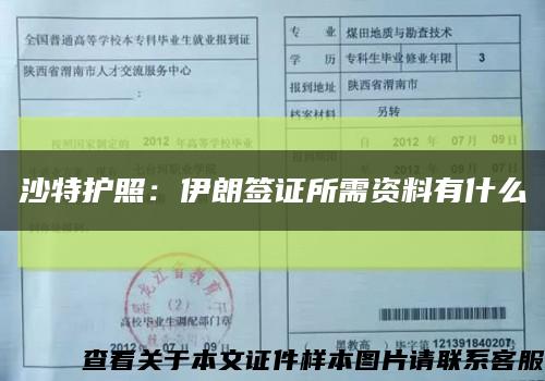 沙特护照：伊朗签证所需资料有什么缩略图