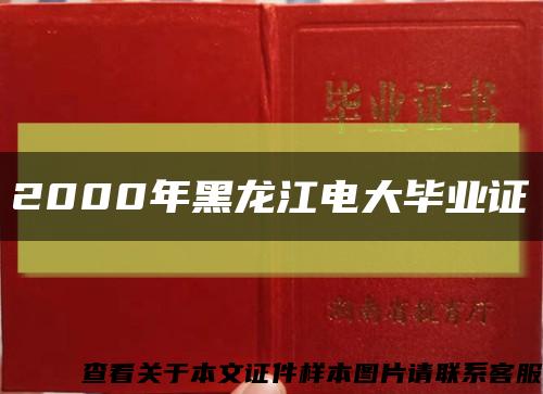 2000年黑龙江电大毕业证缩略图