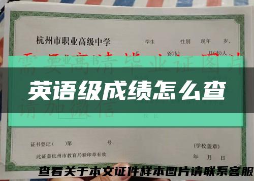 英语级成绩怎么查缩略图