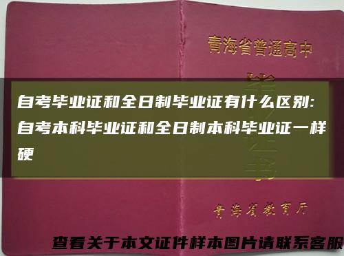 自考毕业证和全日制毕业证有什么区别:自考本科毕业证和全日制本科毕业证一样硬缩略图