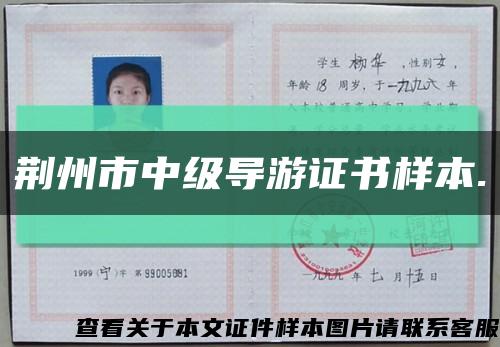 荆州市中级导游证书样本.缩略图