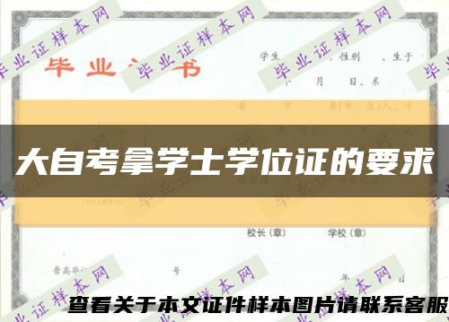 大自考拿学士学位证的要求缩略图