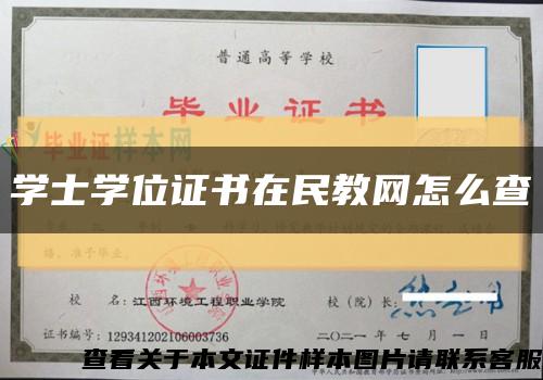 学士学位证书在民教网怎么查缩略图