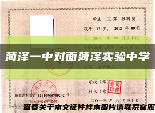 菏泽一中对面菏泽实验中学缩略图