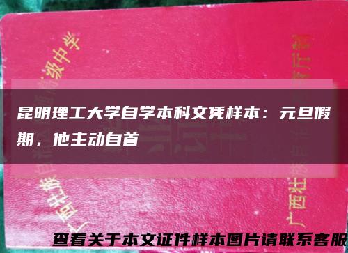 昆明理工大学自学本科文凭样本：元旦假期，他主动自首缩略图