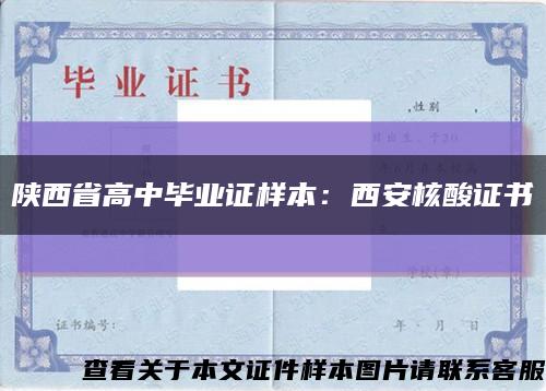 陕西省高中毕业证样本：西安核酸证书缩略图