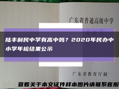 陆丰利民中学有高中吗？2020年民办中小学年检结果公示缩略图