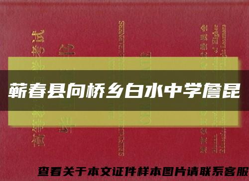 蕲春县向桥乡白水中学詹昆缩略图