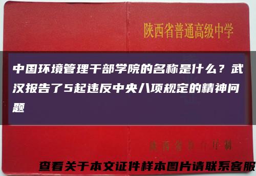 中国环境管理干部学院的名称是什么？武汉报告了5起违反中央八项规定的精神问题缩略图