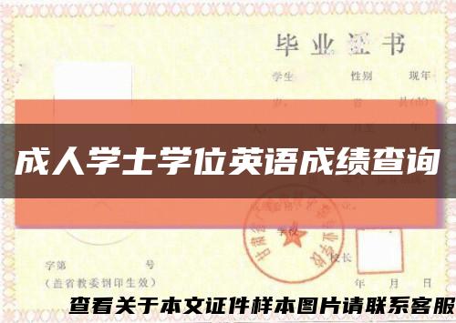 成人学士学位英语成绩查询缩略图