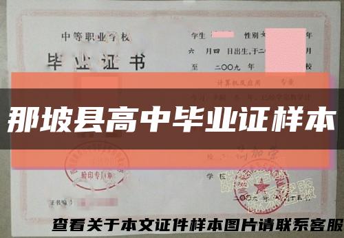 那坡县高中毕业证样本缩略图