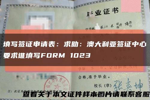 填写签证申请表：求助：澳大利亚签证中心要求谁填写FORM 1023缩略图