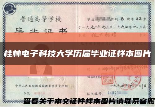 桂林电子科技大学历届毕业证样本图片缩略图