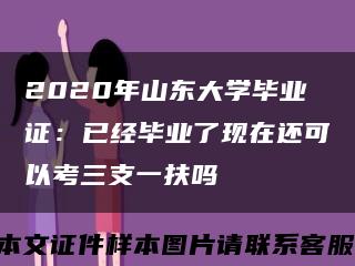 2020年山东大学毕业证：已经毕业了现在还可以考三支一扶吗缩略图