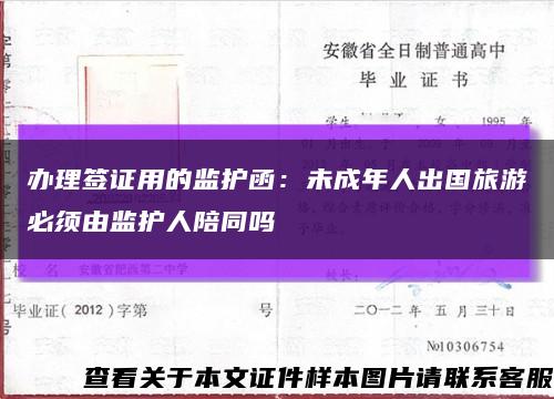 办理签证用的监护函：未成年人出国旅游必须由监护人陪同吗缩略图