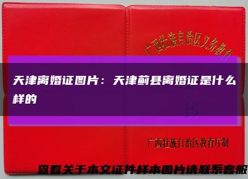 天津离婚证图片：天津蓟县离婚证是什么样的缩略图