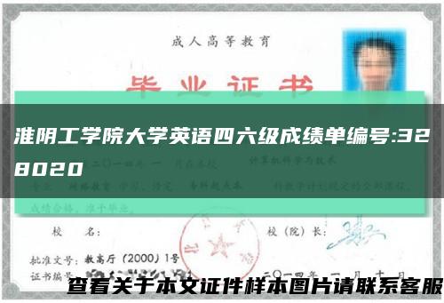 淮阴工学院大学英语四六级成绩单编号:328020缩略图