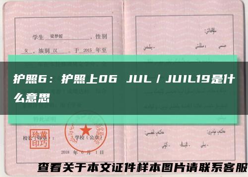 护照6：护照上06 JUL／JUIL19是什么意思缩略图