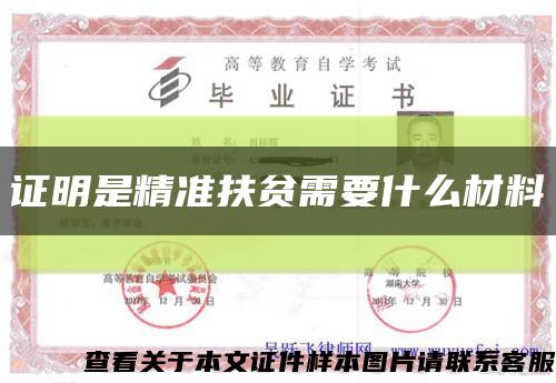 证明是精准扶贫需要什么材料缩略图