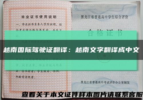 越南国际驾驶证翻译：越南文字翻译成中文缩略图
