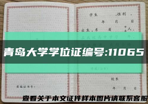 青岛大学学位证编号:11065缩略图
