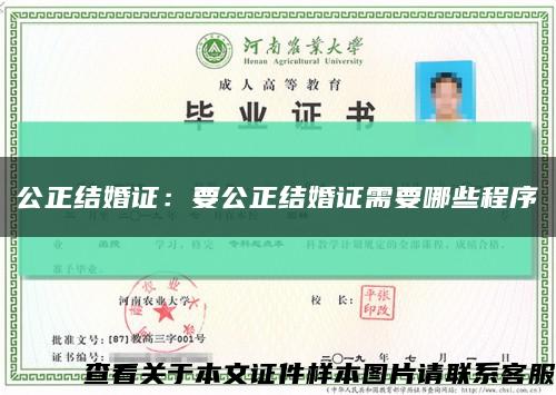 公正结婚证：要公正结婚证需要哪些程序缩略图