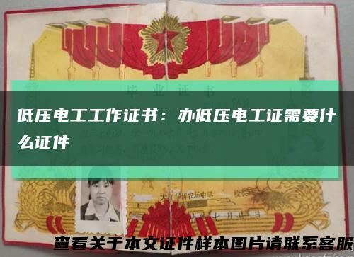 低压电工工作证书：办低压电工证需要什么证件缩略图