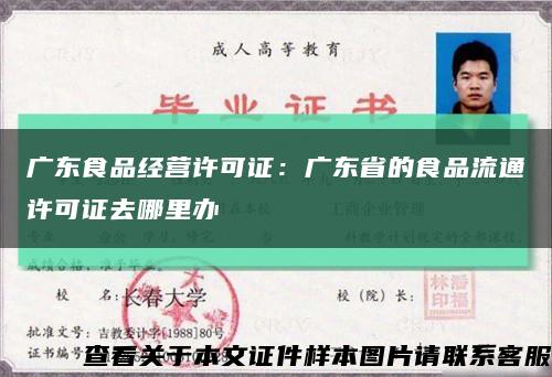 广东食品经营许可证：广东省的食品流通许可证去哪里办缩略图