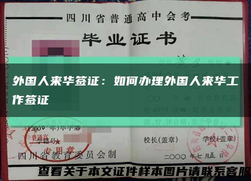 外国人来华签证：如何办理外国人来华工作签证缩略图