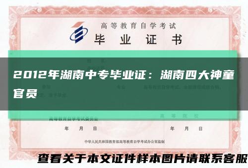 2012年湖南中专毕业证：湖南四大神童官员缩略图
