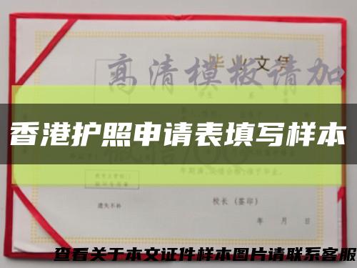 香港护照申请表填写样本缩略图