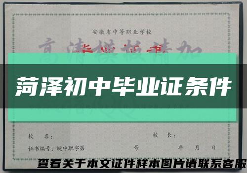 菏泽初中毕业证条件缩略图