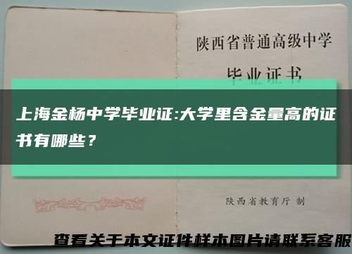 上海金杨中学毕业证:大学里含金量高的证书有哪些？缩略图