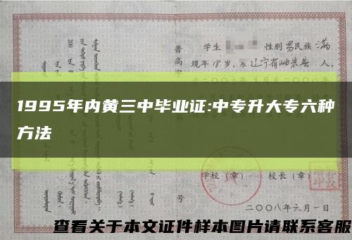 1995年内黄三中毕业证:中专升大专六种方法缩略图