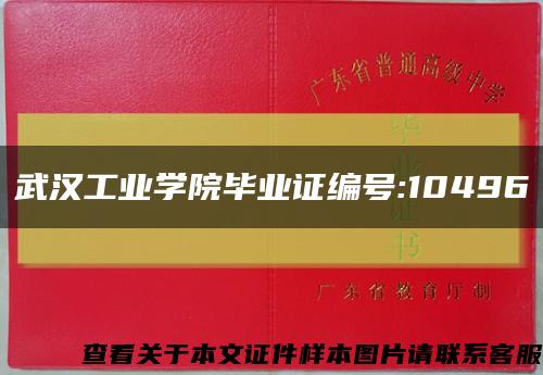 武汉工业学院毕业证编号:10496缩略图