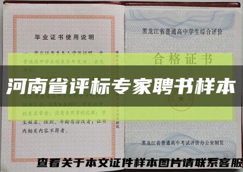 河南省评标专家聘书样本缩略图