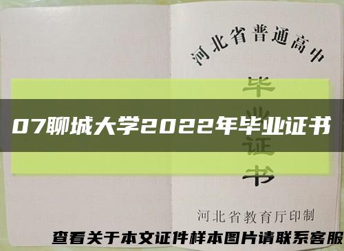 07聊城大学2022年毕业证书缩略图