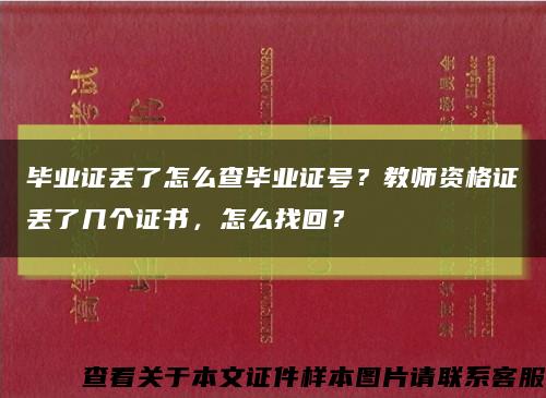 毕业证丢了怎么查毕业证号？教师资格证丢了几个证书，怎么找回？缩略图