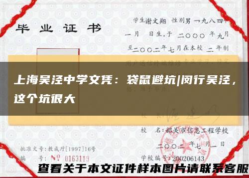 上海吴泾中学文凭：袋鼠避坑|闵行吴泾，这个坑很大缩略图