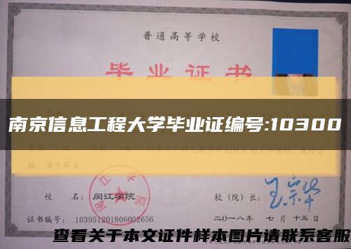 南京信息工程大学毕业证编号:10300缩略图